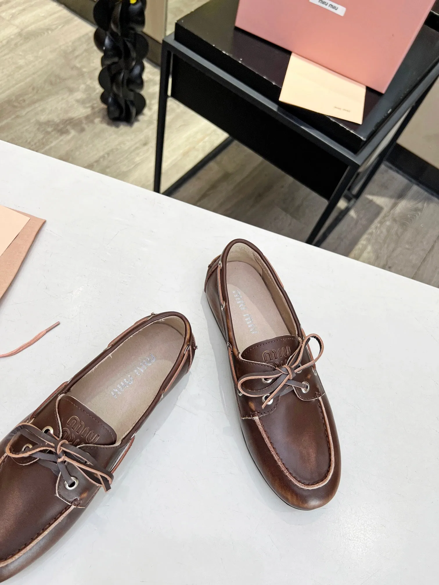 miu loafer sienna calfskin