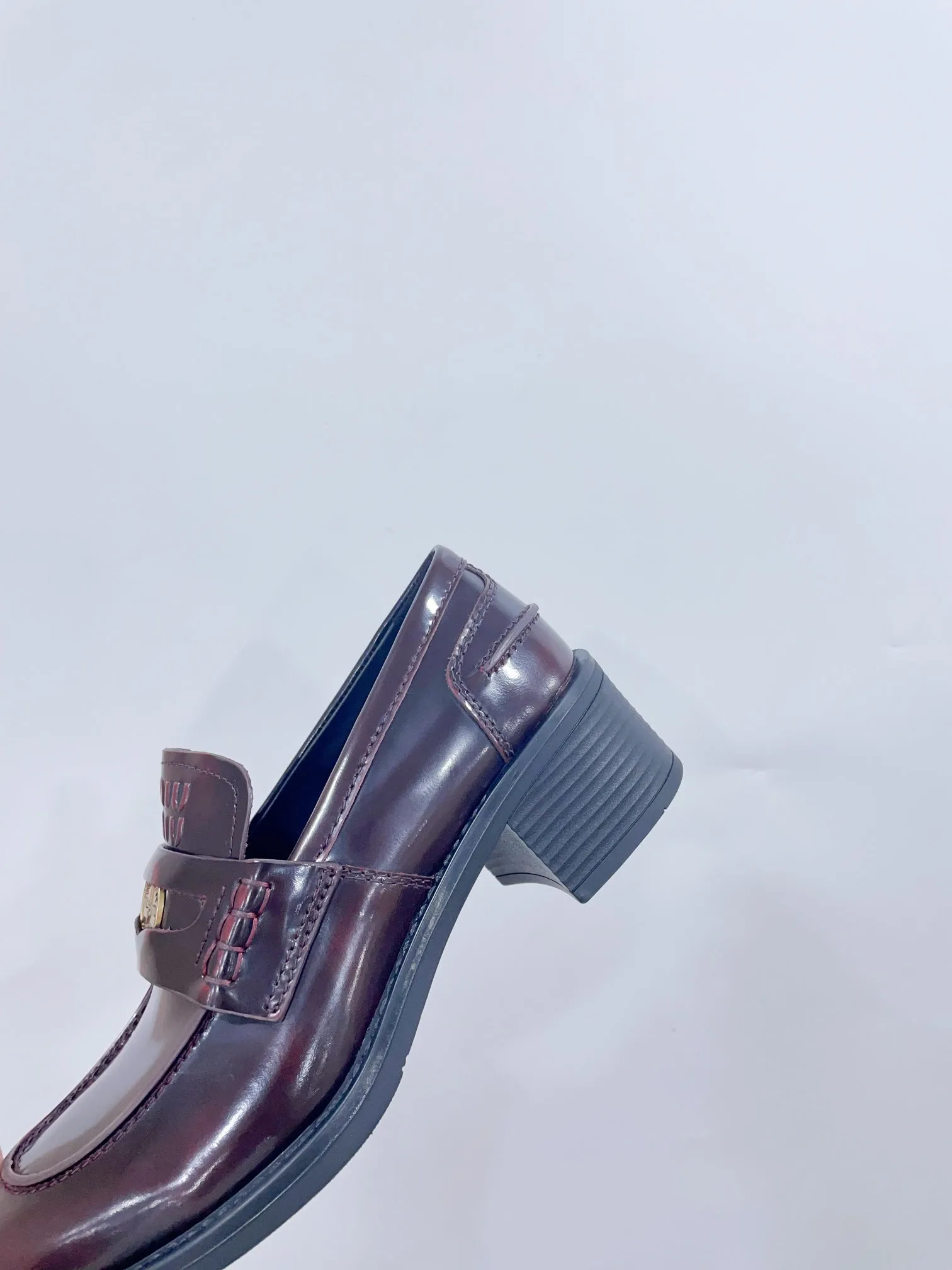 Miu Loafers Crimson Cowhide