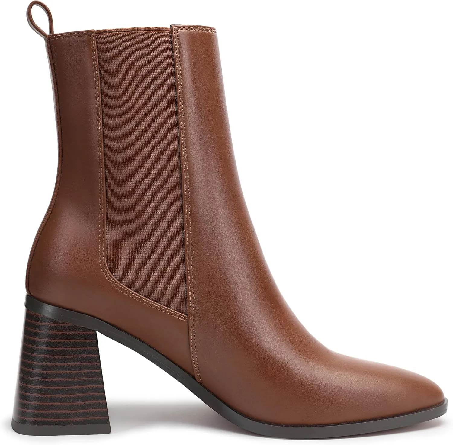 MIXIN Womens Chelsea Ankle Boots Fashion Tall Shaft Low Chunky Block Heel Pointed Toe Fall Winter Heeled Booties Shoes