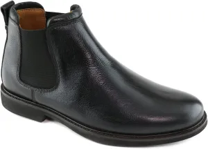 MJNY Mens Casual Comfortable Genuine Leather Chelsea Ankle Boots Lightweight Breathable Elastic Classic Fashion Chukka Dress Boots
