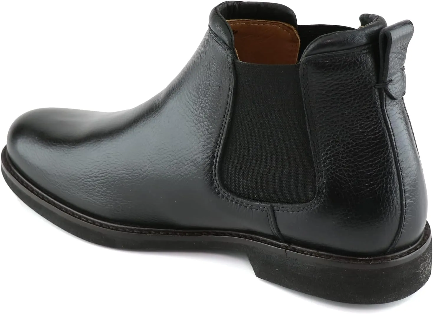 MJNY Mens Casual Comfortable Genuine Leather Chelsea Ankle Boots Lightweight Breathable Elastic Classic Fashion Chukka Dress Boots