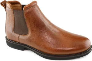 MJNY Mens Casual Comfortable Genuine Leather Chelsea Ankle Boots Lightweight Breathable Elastic Classic Fashion Chukka Dress Boots