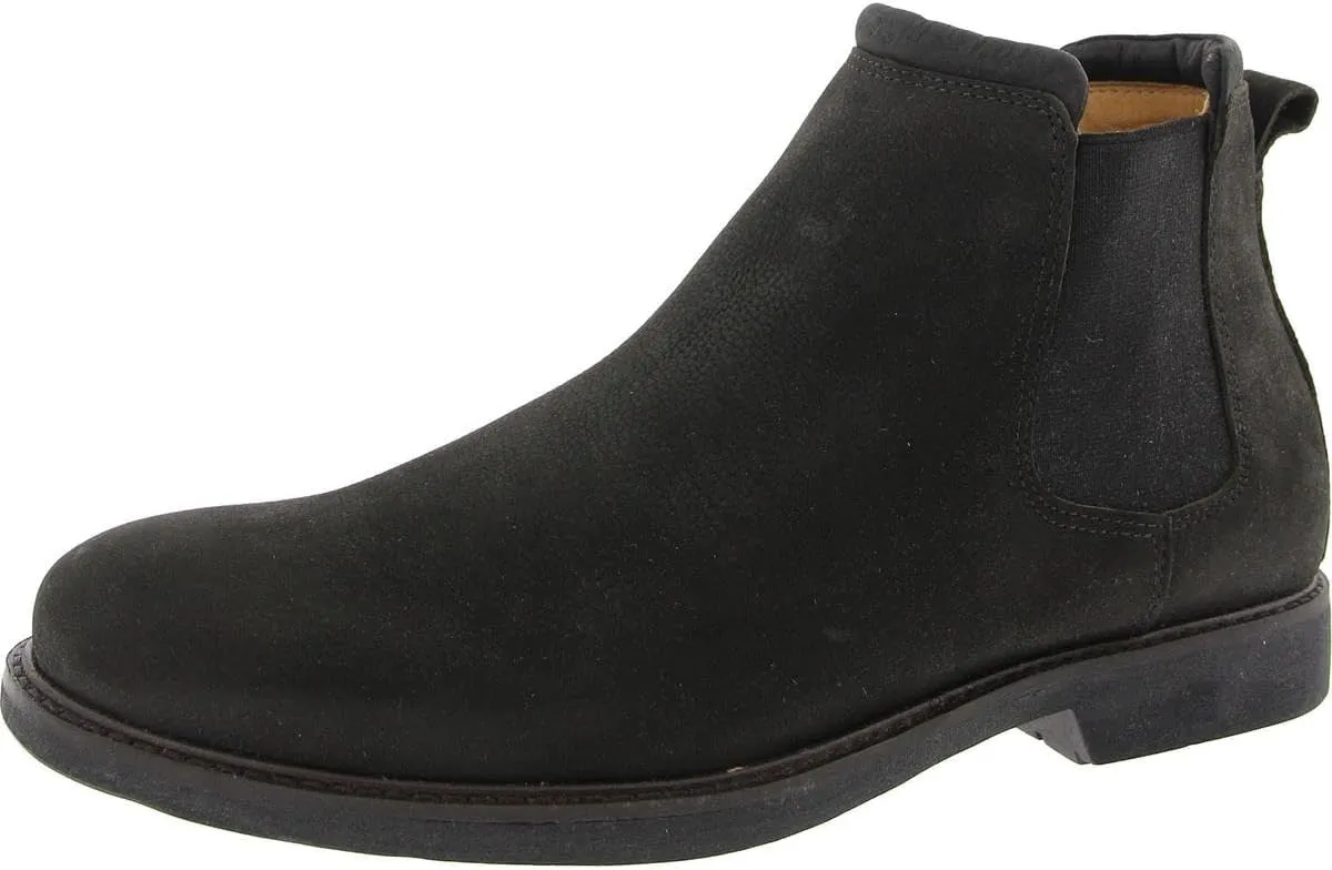 MJNY Mens Casual Comfortable Genuine Leather Chelsea Ankle Boots Lightweight Breathable Elastic Classic Fashion Chukka Dress Boots