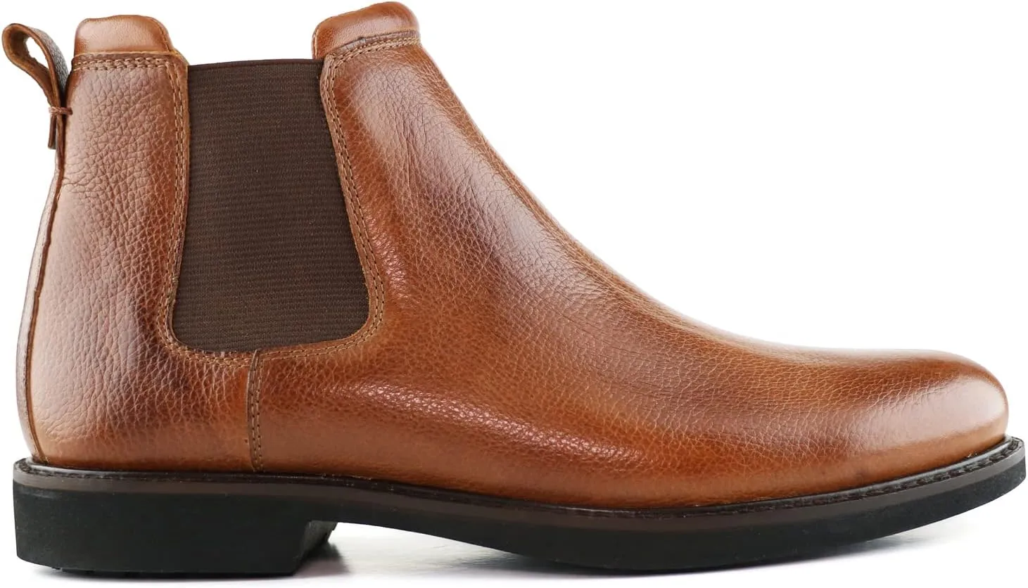 MJNY Mens Casual Comfortable Genuine Leather Chelsea Ankle Boots Lightweight Breathable Elastic Classic Fashion Chukka Dress Boots