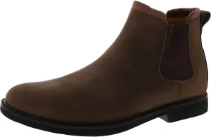 MJNY Mens Casual Comfortable Genuine Leather Chelsea Ankle Boots Lightweight Breathable Elastic Classic Fashion Chukka Dress Boots