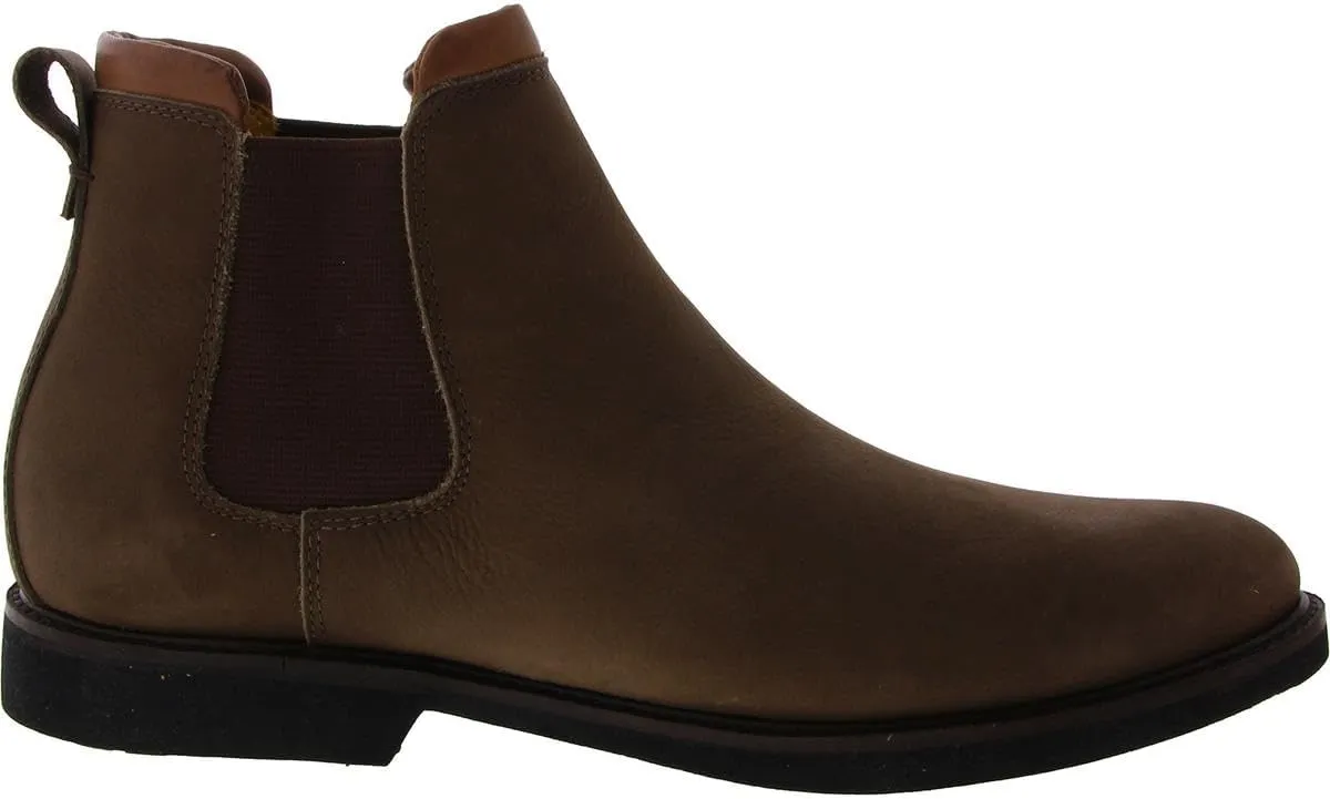 MJNY Mens Casual Comfortable Genuine Leather Chelsea Ankle Boots Lightweight Breathable Elastic Classic Fashion Chukka Dress Boots
