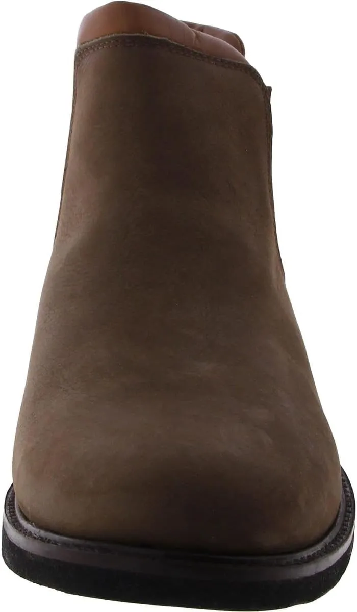 MJNY Mens Casual Comfortable Genuine Leather Chelsea Ankle Boots Lightweight Breathable Elastic Classic Fashion Chukka Dress Boots