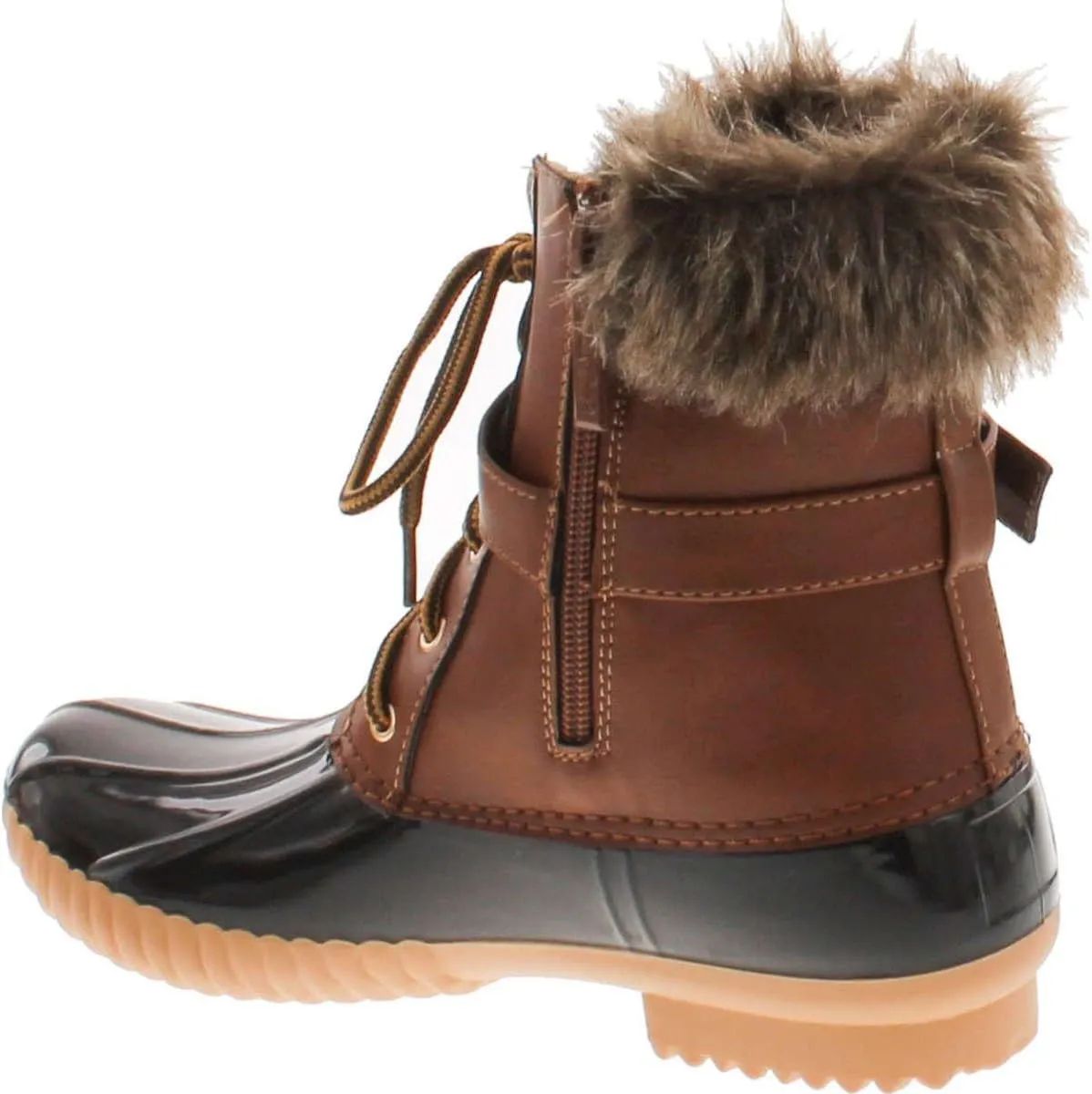 Nature Breeze Duck-01 Women's Chic Lace Up Buckled Duck Waterproof Snow Boots