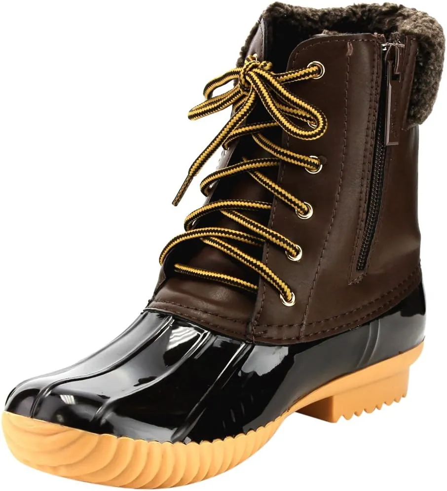 Nature Breeze Ladies Duck-02 Lace Up and Zipper Waterproof Insulated Boot