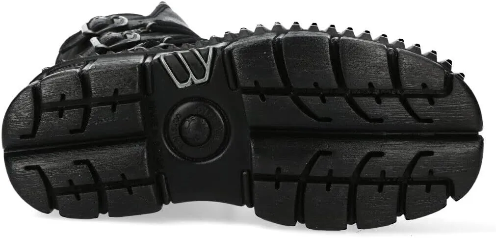 New Rock WALL373-S6 Womens Black Leather Platform Goth Punk Boots