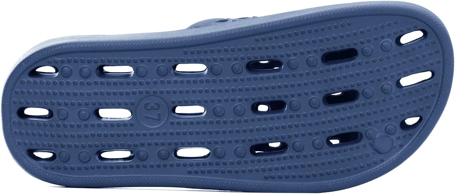 NewDenBer Bathroom Shower Shoes for Women and Men Non-Slip Quick Drying Beach Pool Shower Slides Sandals with Drain Holes