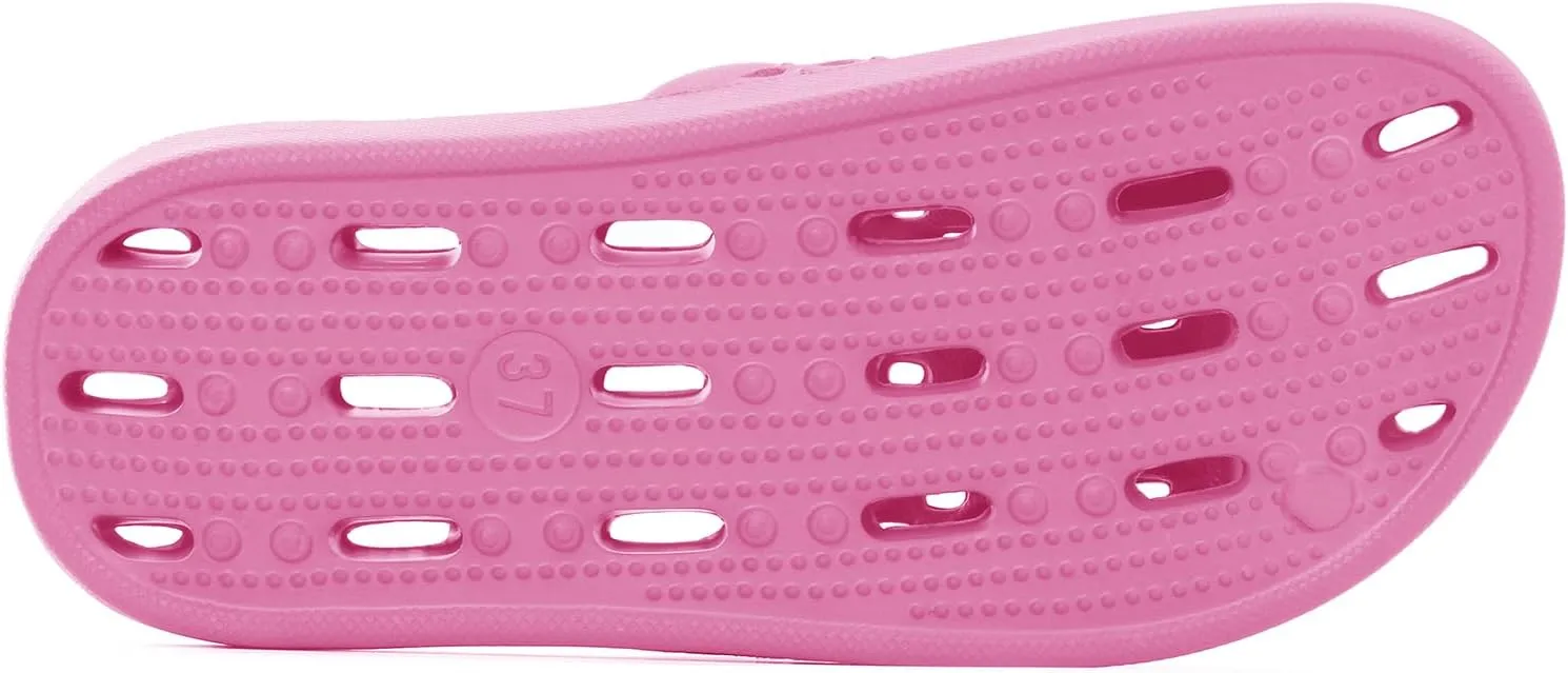 NewDenBer Bathroom Shower Shoes for Women and Men Non-Slip Quick Drying Beach Pool Shower Slides Sandals with Drain Holes