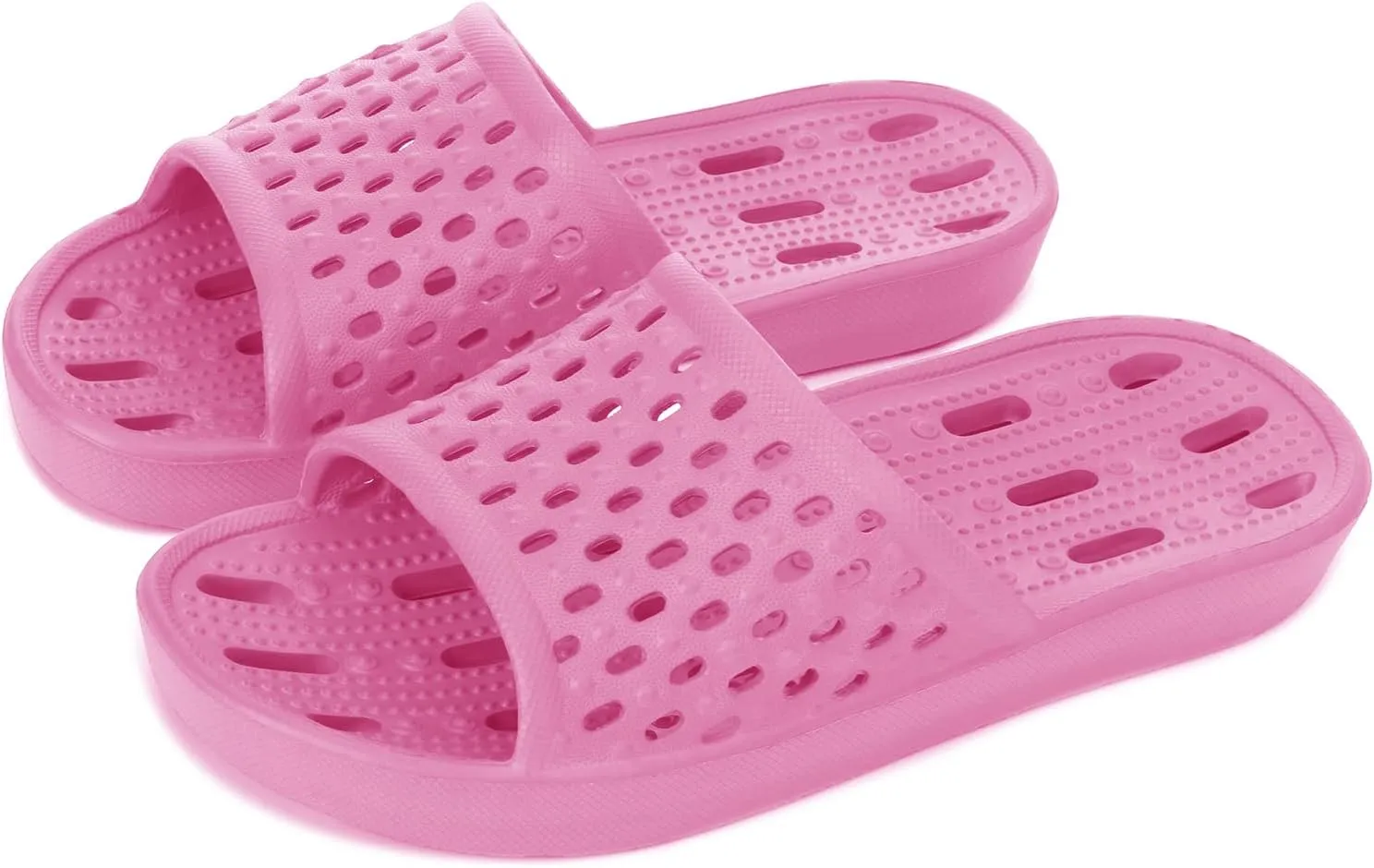 NewDenBer Bathroom Shower Shoes for Women and Men Non-Slip Quick Drying Beach Pool Shower Slides Sandals with Drain Holes