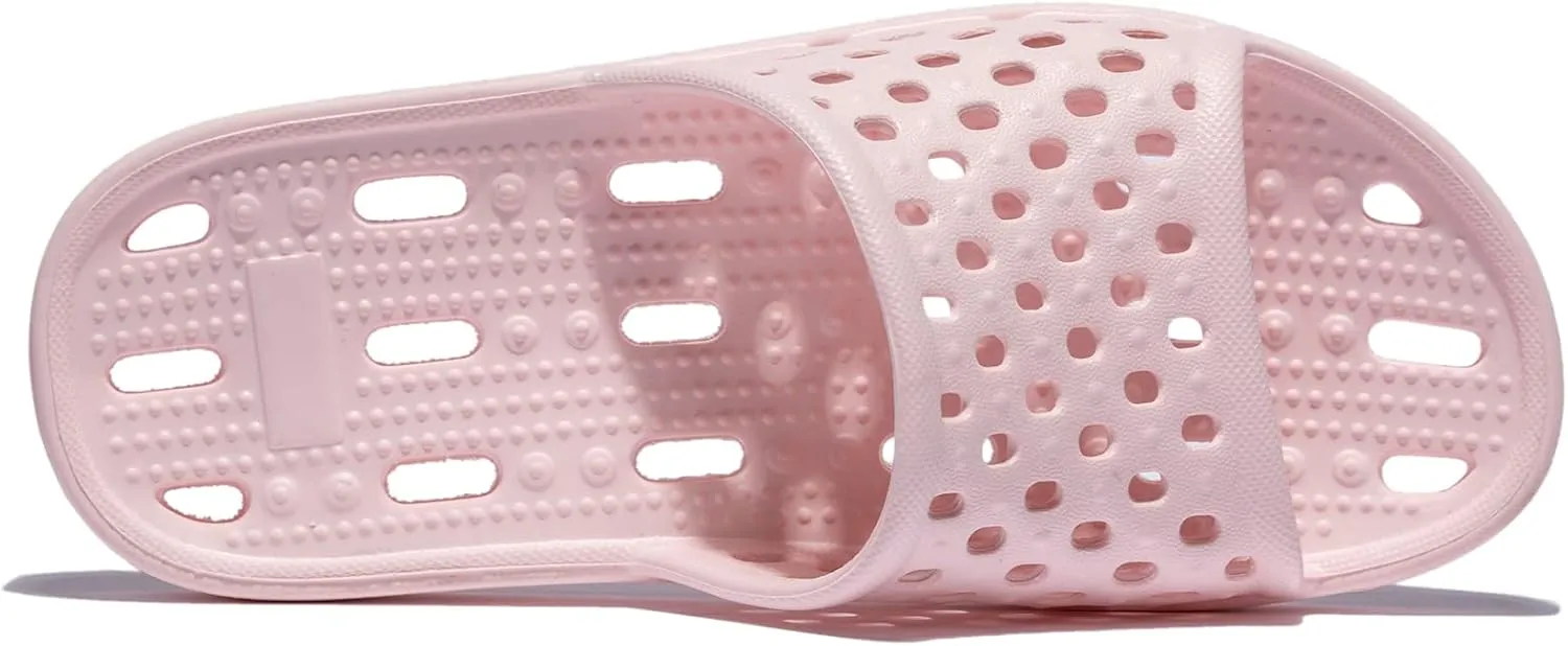 NewDenBer Bathroom Shower Shoes for Women and Men Non-Slip Quick Drying Beach Pool Shower Slides Sandals with Drain Holes