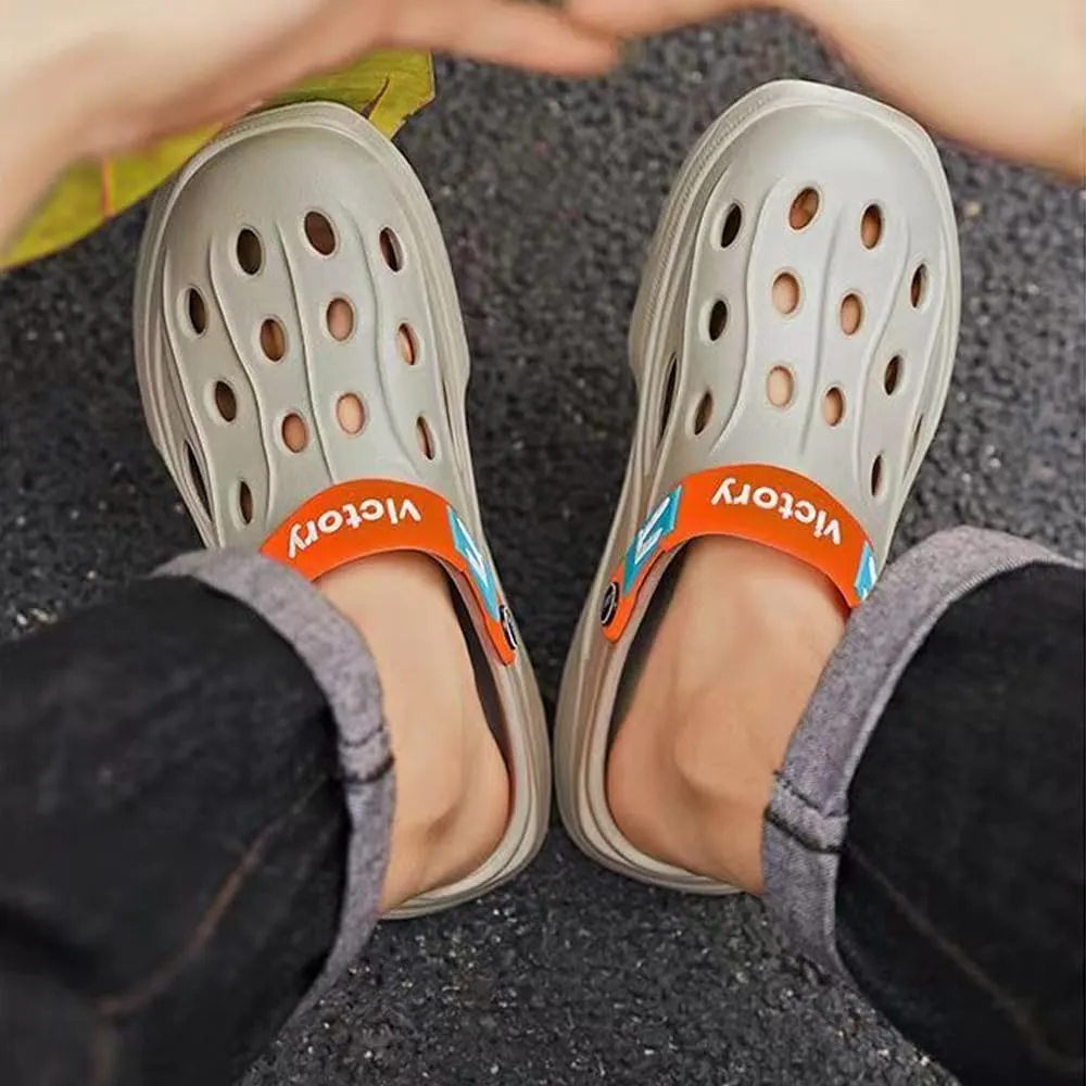 Newly Fashion EVA Men‘s Slippers with Non Slip Shoelace, Quick-drying Closed-toe styles Sandals for Indoor Outdoor Walking Summer Beach Slides