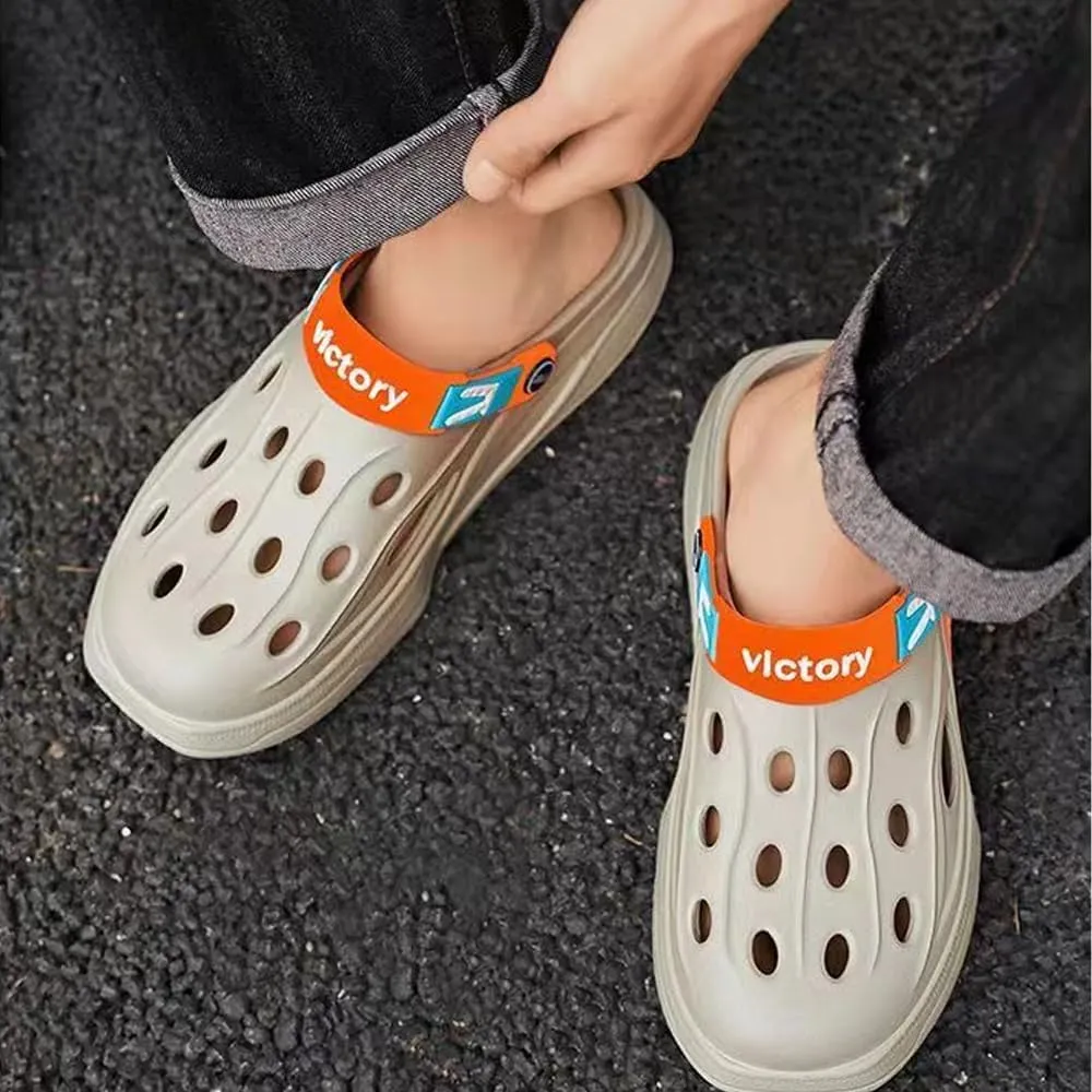 Newly Fashion EVA Men‘s Slippers with Non Slip Shoelace, Quick-drying Closed-toe styles Sandals for Indoor Outdoor Walking Summer Beach Slides
