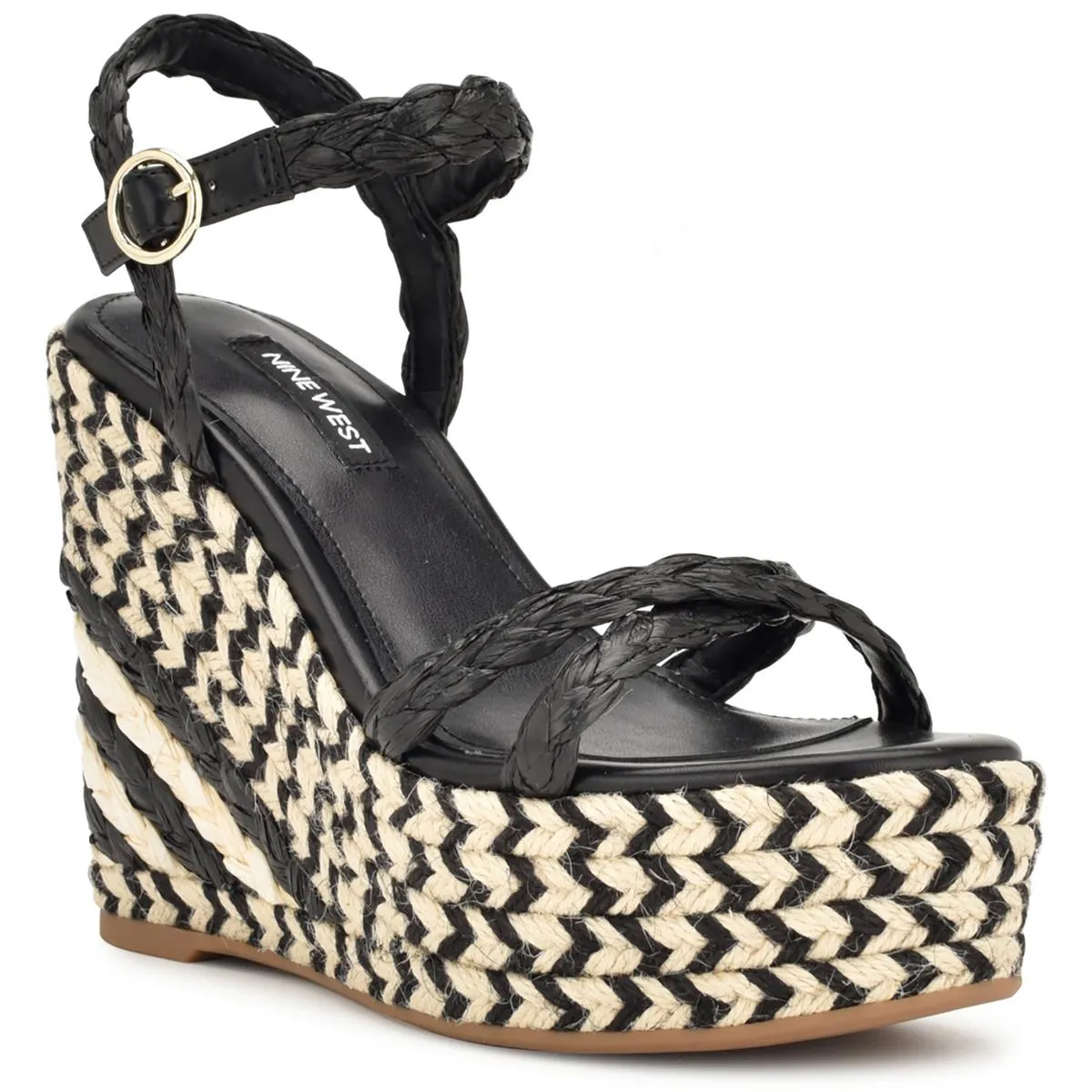 Nine West Womens Caress 3 Woven Ankle Strap Espadrilles