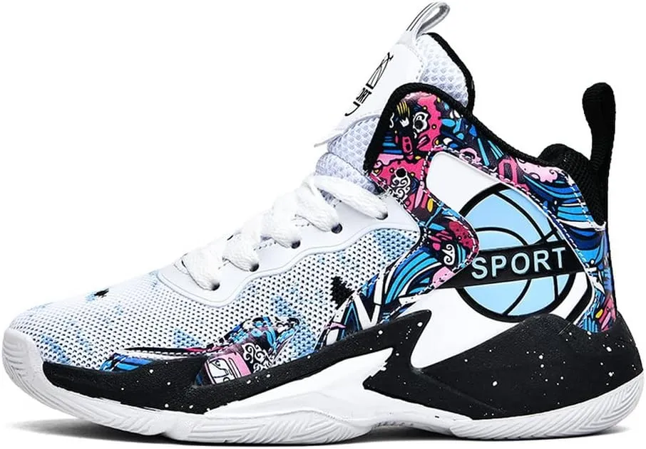 NP Boys Basketball Shoes Kids High-Top Sneakers Basketball Trainers Non-Slip Sports Shoes for Boys Indoor and Outdoor (Little Kid/Big Kid)
