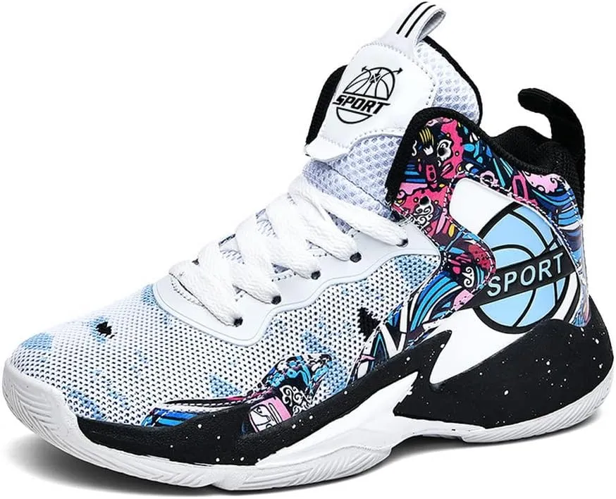 NP Boys Basketball Shoes Kids High-Top Sneakers Basketball Trainers Non-Slip Sports Shoes for Boys Indoor and Outdoor (Little Kid/Big Kid)