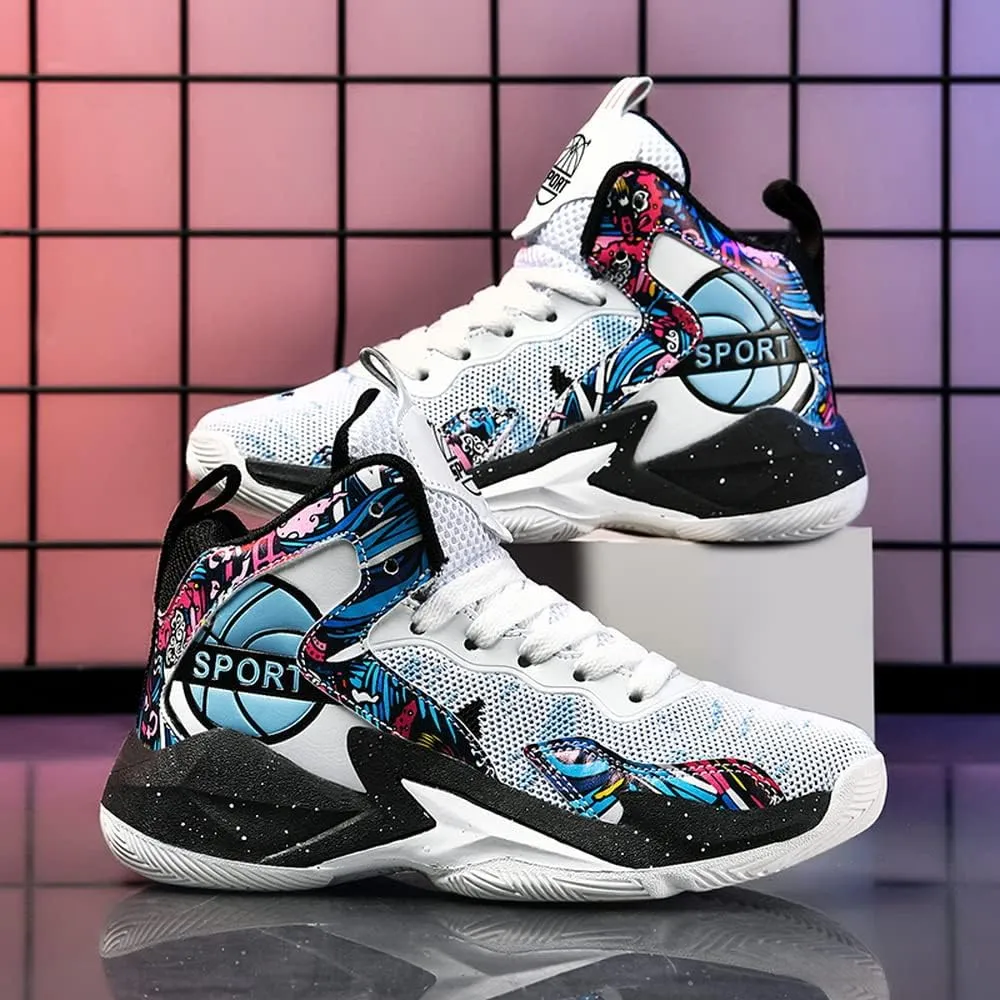 NP Boys Basketball Shoes Kids High-Top Sneakers Basketball Trainers Non-Slip Sports Shoes for Boys Indoor and Outdoor (Little Kid/Big Kid)