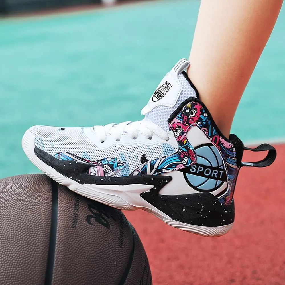 NP Boys Basketball Shoes Kids High-Top Sneakers Basketball Trainers Non-Slip Sports Shoes for Boys Indoor and Outdoor (Little Kid/Big Kid)
