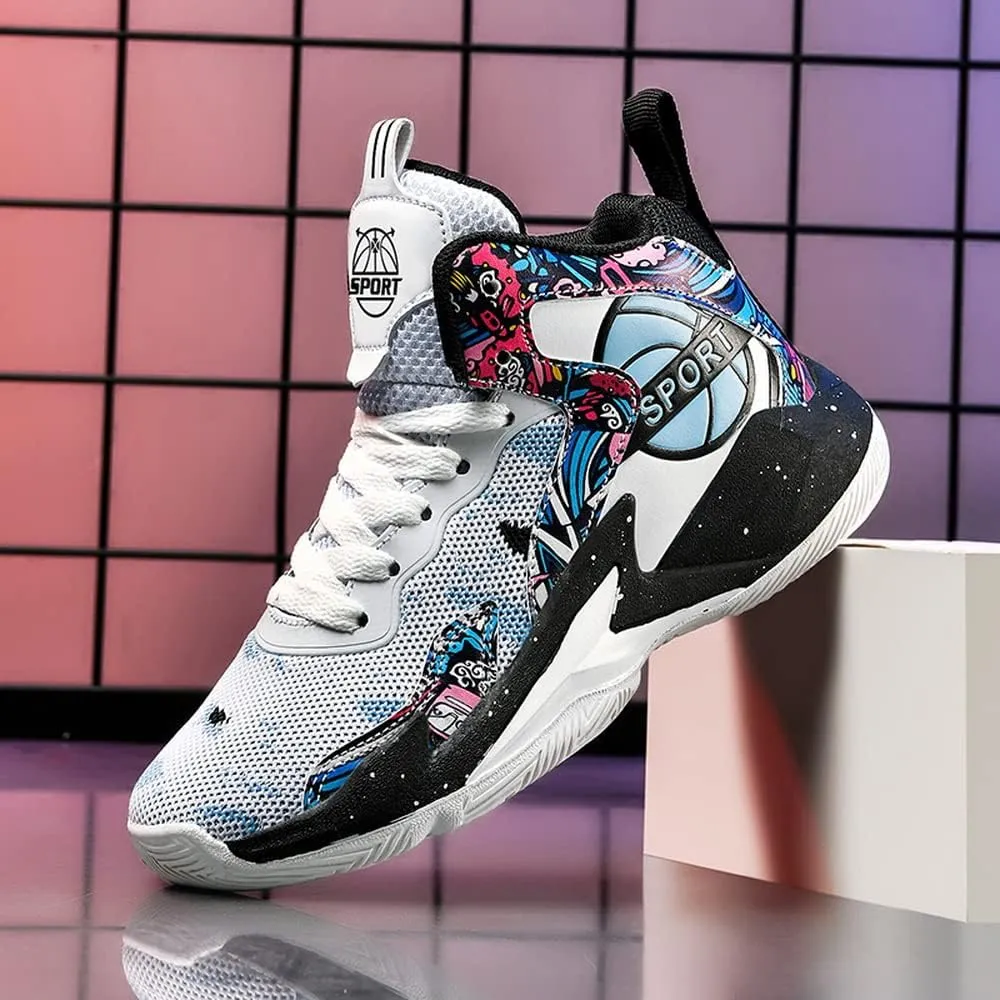 NP Boys Basketball Shoes Kids High-Top Sneakers Basketball Trainers Non-Slip Sports Shoes for Boys Indoor and Outdoor (Little Kid/Big Kid)