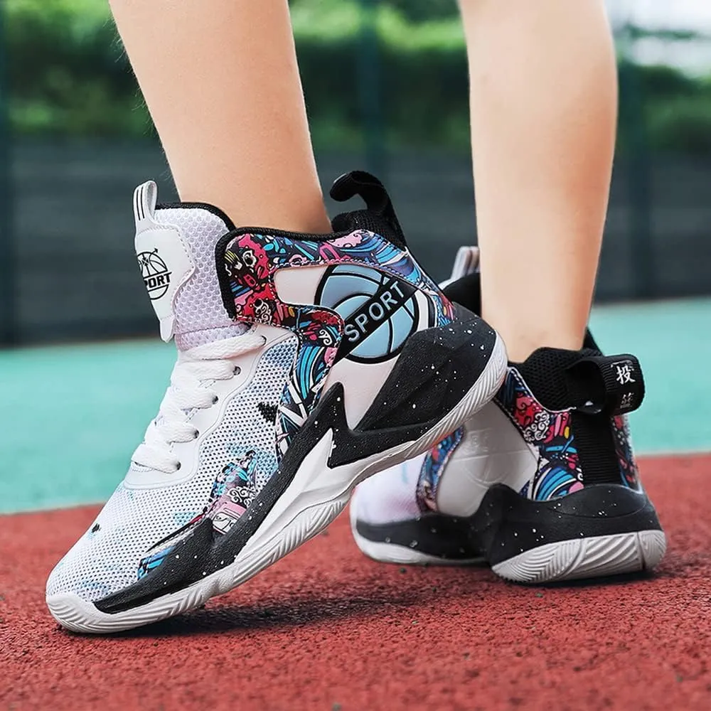 NP Boys Basketball Shoes Kids High-Top Sneakers Basketball Trainers Non-Slip Sports Shoes for Boys Indoor and Outdoor (Little Kid/Big Kid)