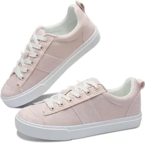 Obtaom Women's Canvas Sneakers Cute Lace up Fashion Sneaker Comfortable Skate Shoe for Lady Casual Tennis Flats