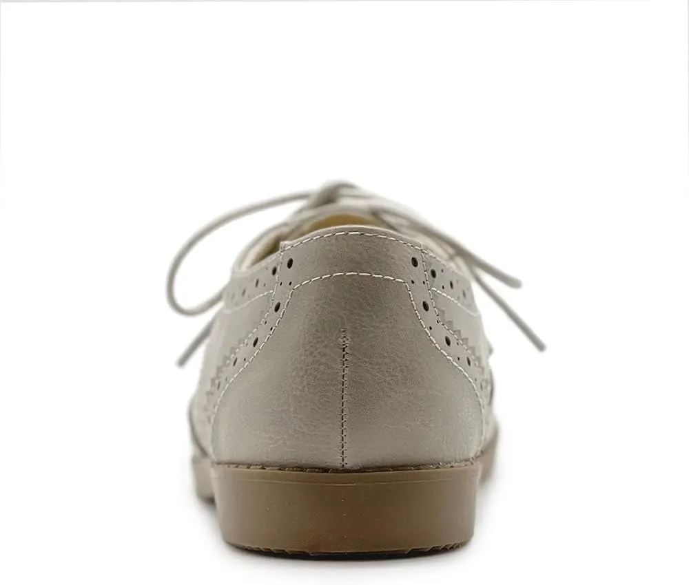 Ollio Women's Flats Shoes Wingtip Lace Up Oxfords