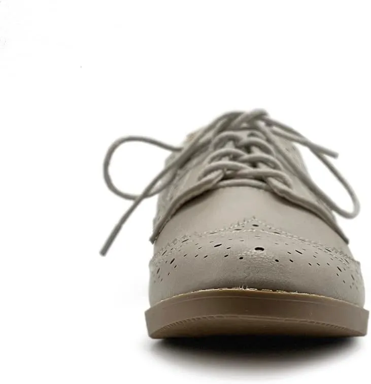 Ollio Women's Flats Shoes Wingtip Lace Up Oxfords