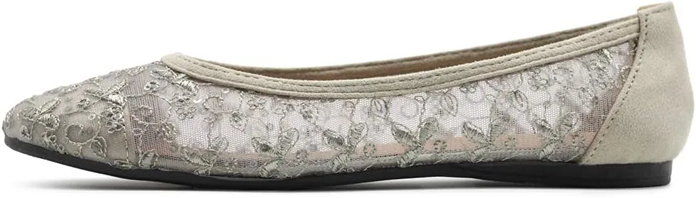 Ollio Women's Shoes Dots or Floral Lace Breathable Round Toe Ballet Flats F123-124
