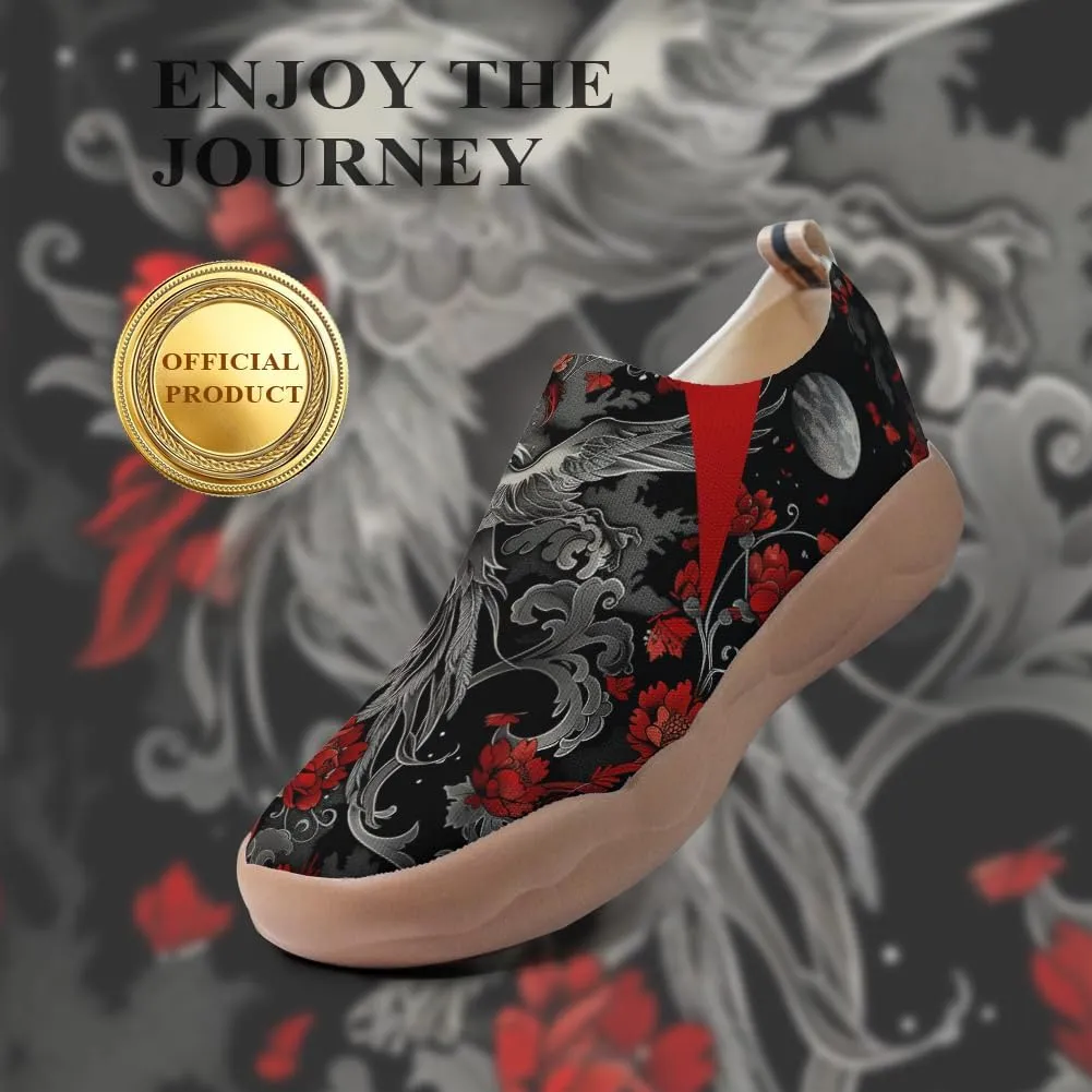 Onehorse Women's Painted Travel Shoes Breathable Knitted Mesh Loafers Slip-On Lightweight Fashion Sneakers
