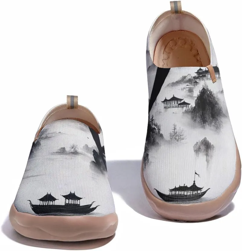 Onehorse Women's Sneakers Casual Travel Shoes Slip-On Lightweight Comfortable Artistic Flowers Loafers