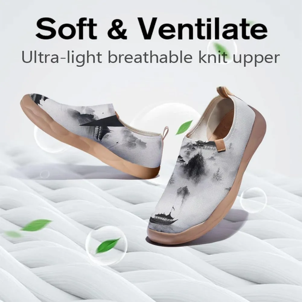 Onehorse Women's Sneakers Casual Travel Shoes Slip-On Lightweight Comfortable Artistic Flowers Loafers