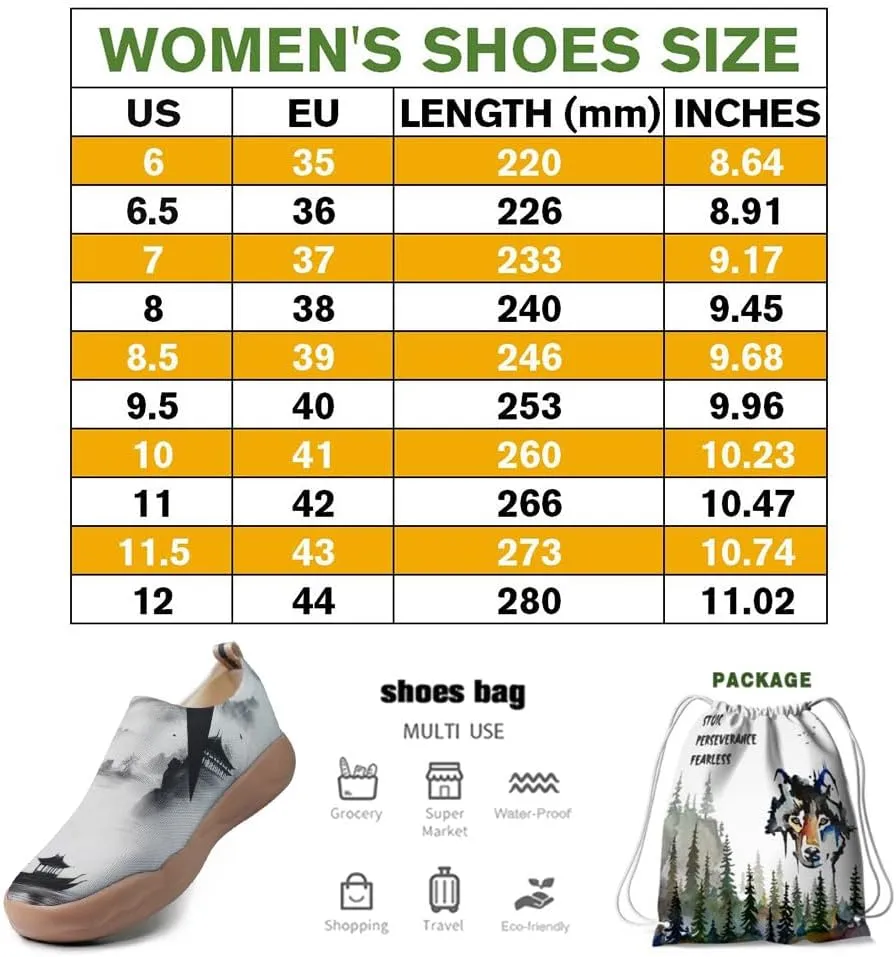 Onehorse Women's Sneakers Casual Travel Shoes Slip-On Lightweight Comfortable Artistic Flowers Loafers