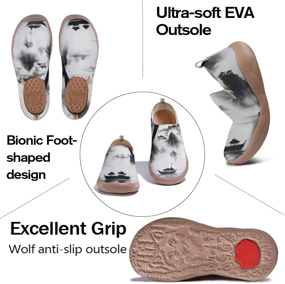 Onehorse Women's Sneakers Casual Travel Shoes Slip-On Lightweight Comfortable Artistic Flowers Loafers