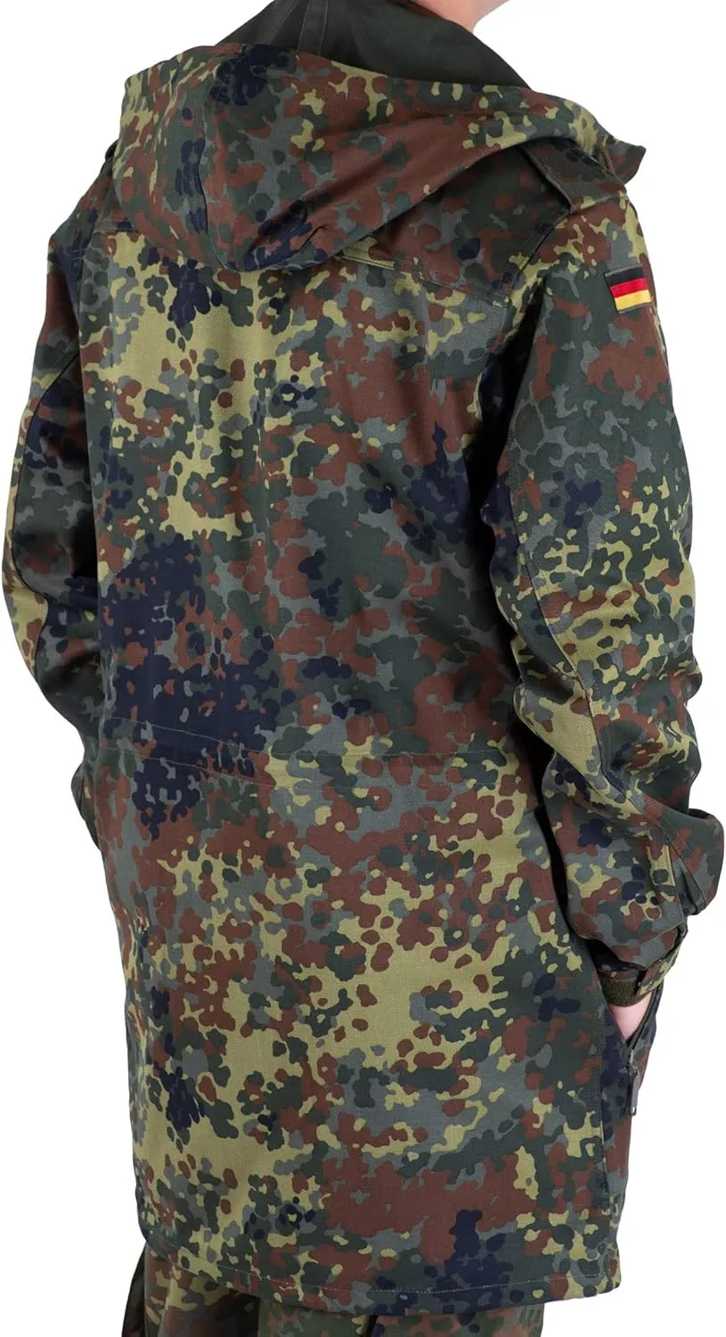 Original German Army Field Jacket Military Issue Hooded Parka Flecktarn Camouflage Combat