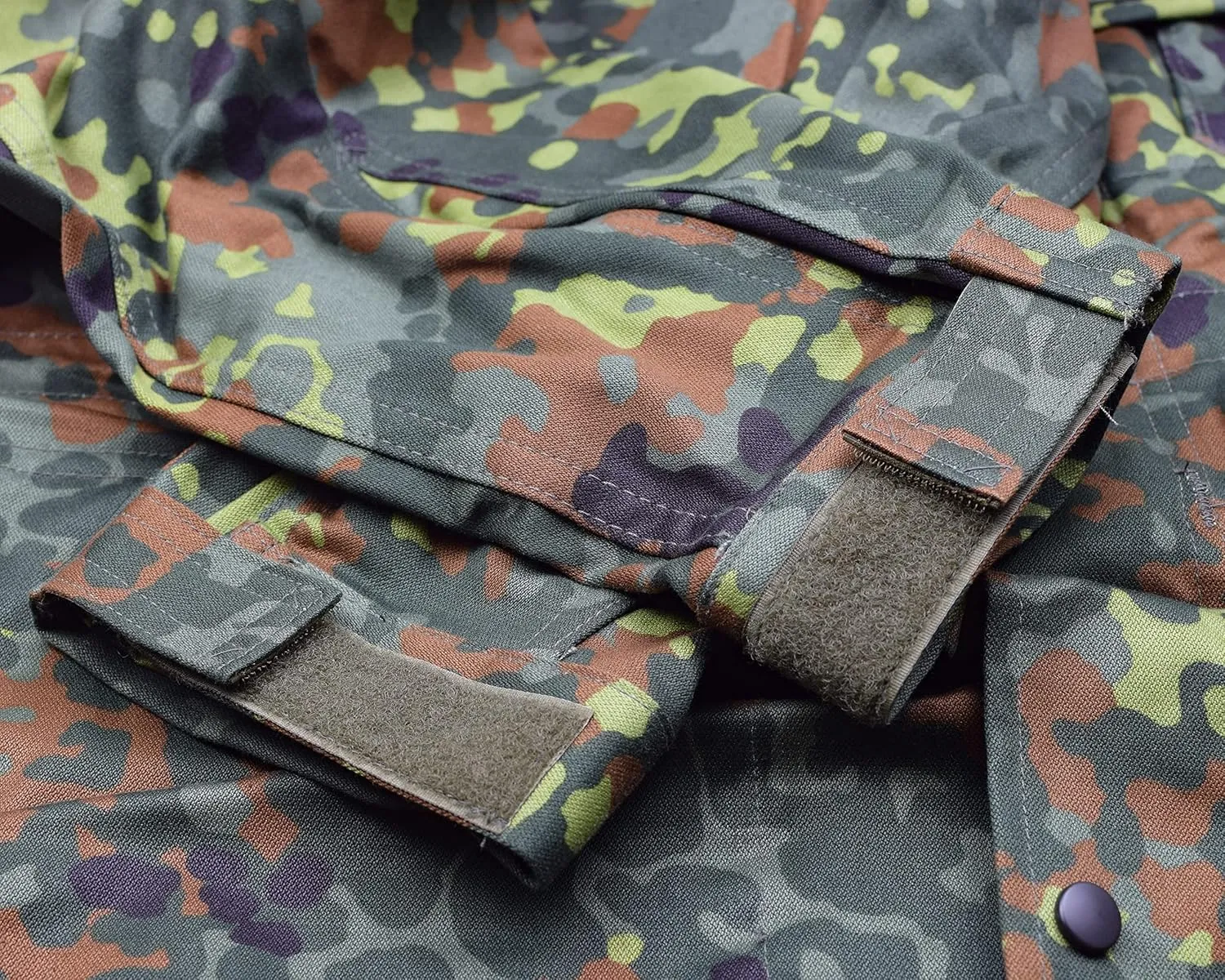 Original German Army Field Jacket Military Issue Hooded Parka Flecktarn Camouflage Combat