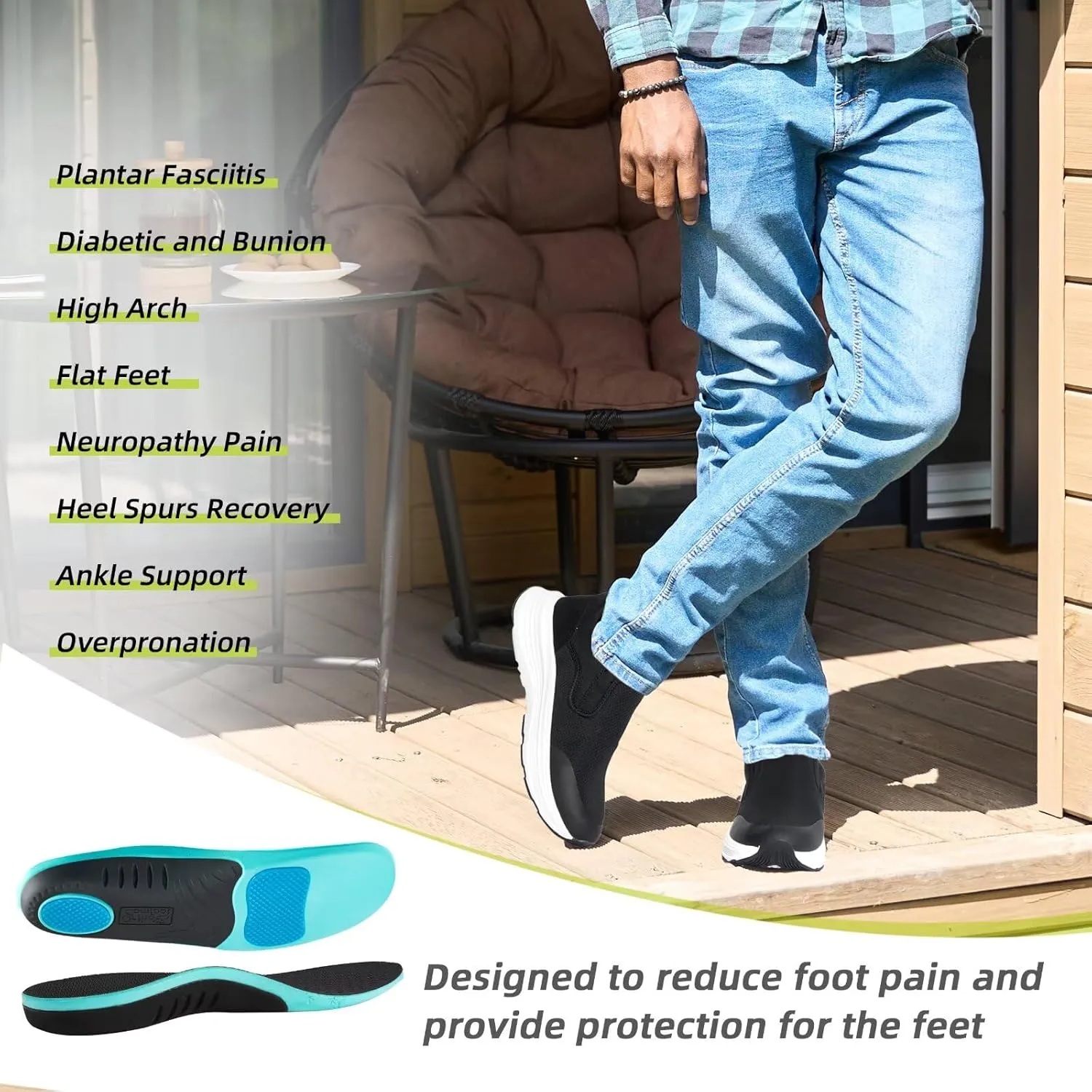 OrthoComfoot Men's Orthopedic Slip On Loafers: Comfortable Casual Arch Support Plantar Fasciitis Walking Shoes, Standing Work Orthotic Thick Sole Shoes for Foot and Heel Pain Relief