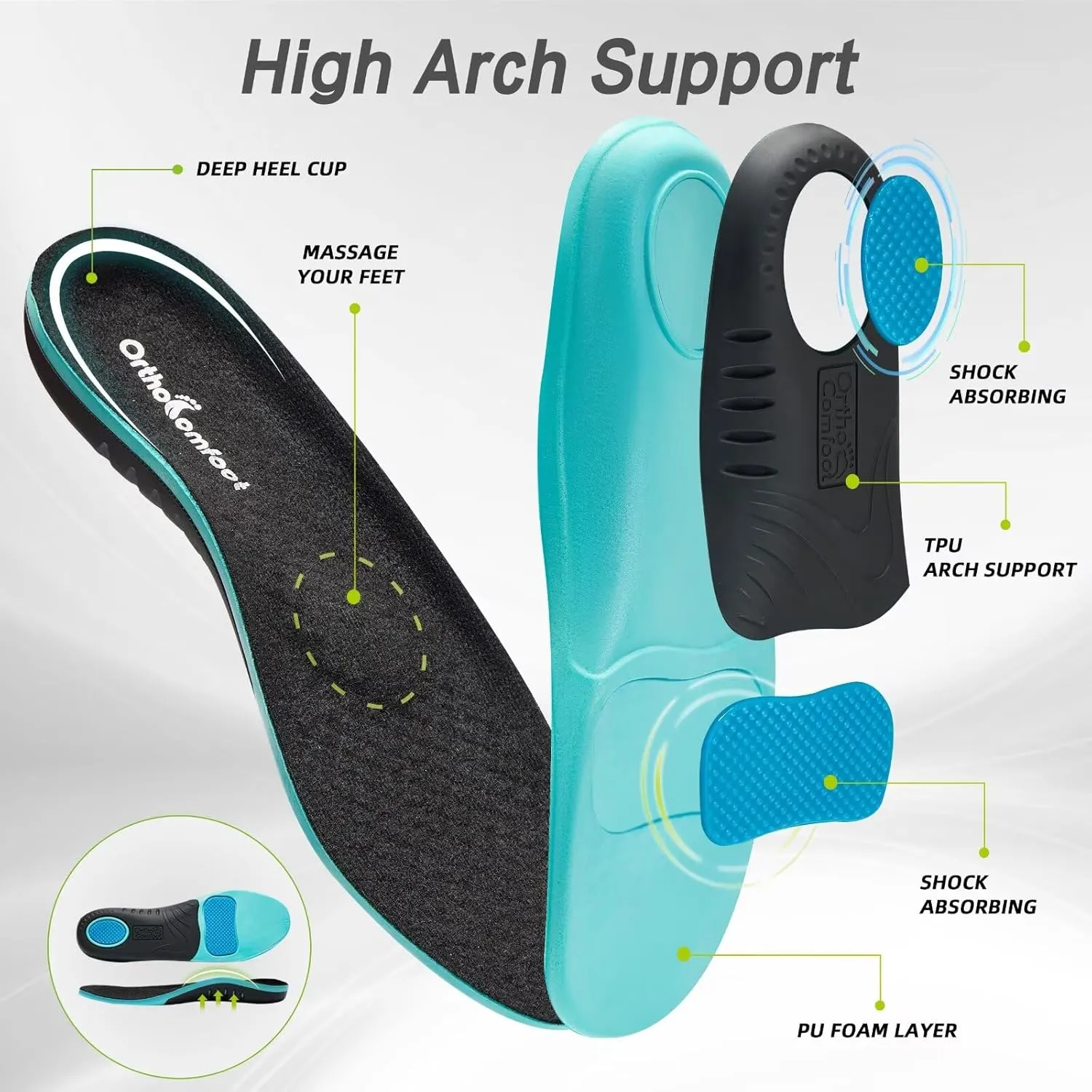 OrthoComfoot Men's Orthopedic Slip On Loafers: Comfortable Casual Arch Support Plantar Fasciitis Walking Shoes, Standing Work Orthotic Thick Sole Shoes for Foot and Heel Pain Relief