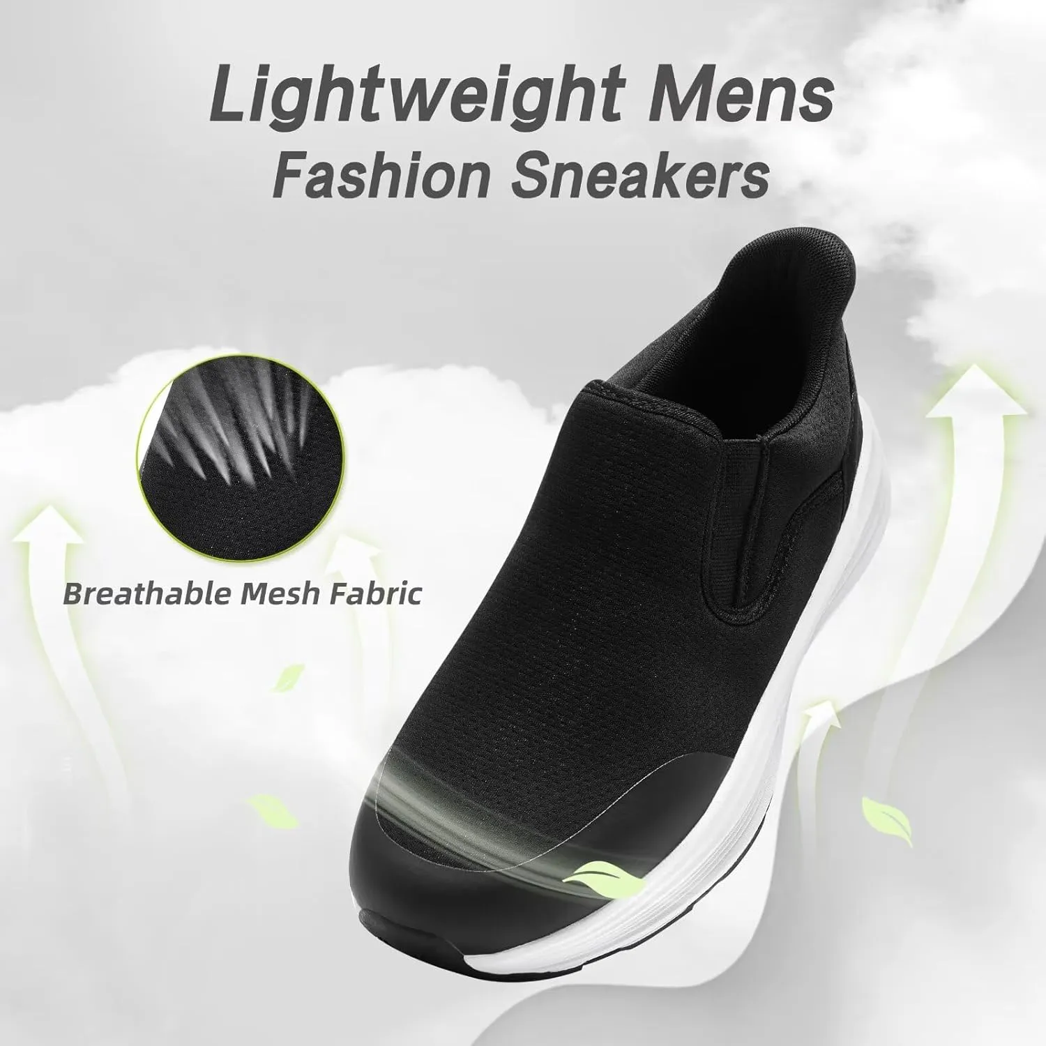 OrthoComfoot Men's Orthopedic Slip On Loafers: Comfortable Casual Arch Support Plantar Fasciitis Walking Shoes, Standing Work Orthotic Thick Sole Shoes for Foot and Heel Pain Relief