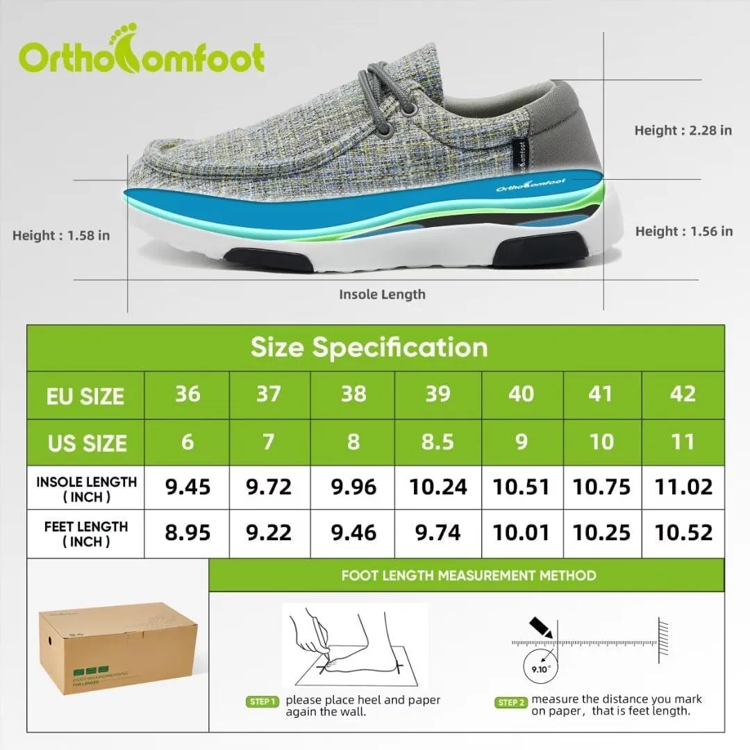 OrthoComfoot Women's Orthopedic Lace Up Shoes, Comfortable Arch Support Shoes for Plantar Fasciitis, Ultralight Walking Loafers for Heel and Foot Pain Relief