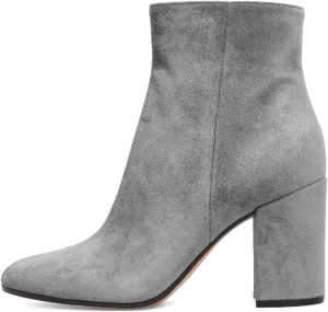 Pazzion Women Classy Closed Rounded Toe Ankle Boots Smooth Side Zippers High Block Heel Ladies Booties Comfy Office Daily Shoes Size 4-16 US
