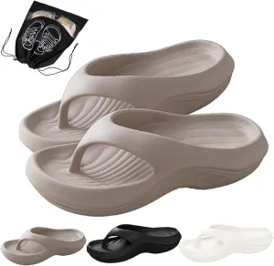 Pillow Arch Support Flip Flops, Plantar Fasciitis Flip Flops, Non-Slip Orthopedic Arch Support, Summer Beach Sandals