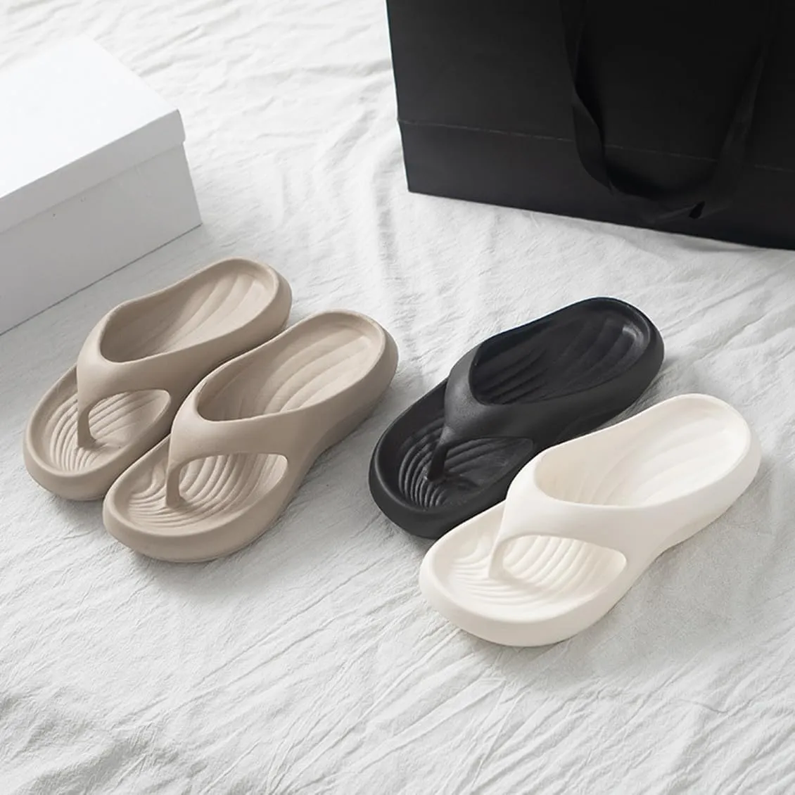 Pillow Arch Support Flip Flops, Plantar Fasciitis Flip Flops, Non-Slip Orthopedic Arch Support, Summer Beach Sandals