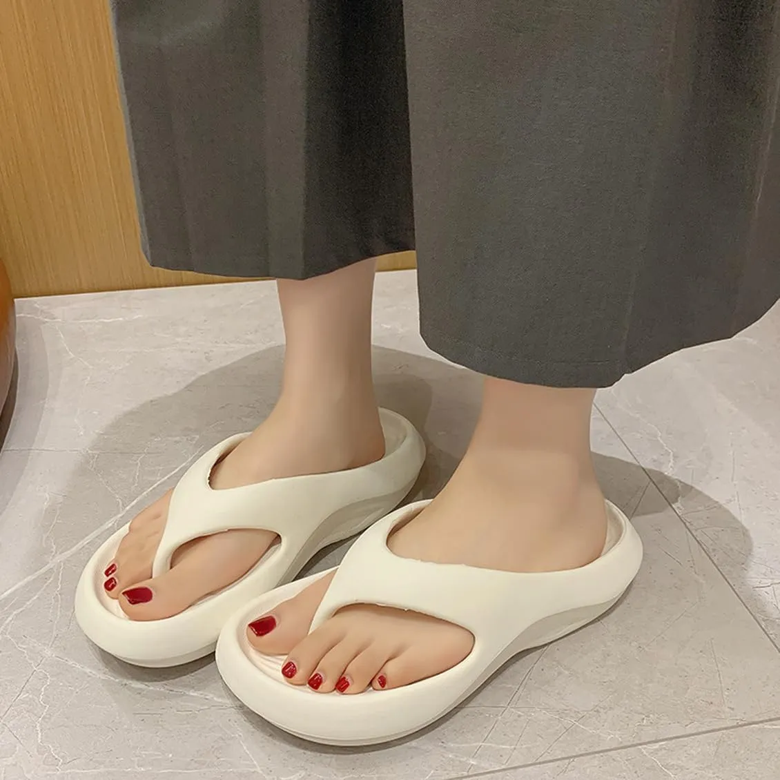 Pillow Arch Support Flip Flops, Plantar Fasciitis Flip Flops, Non-Slip Orthopedic Arch Support, Summer Beach Sandals