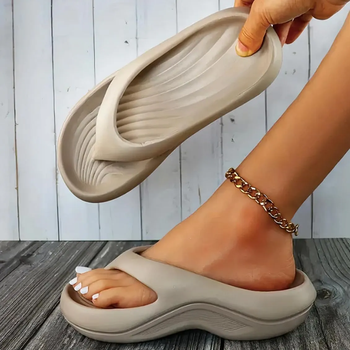 Pillow Arch Support Flip Flops, Plantar Fasciitis Flip Flops, Non-Slip Orthopedic Arch Support, Summer Beach Sandals