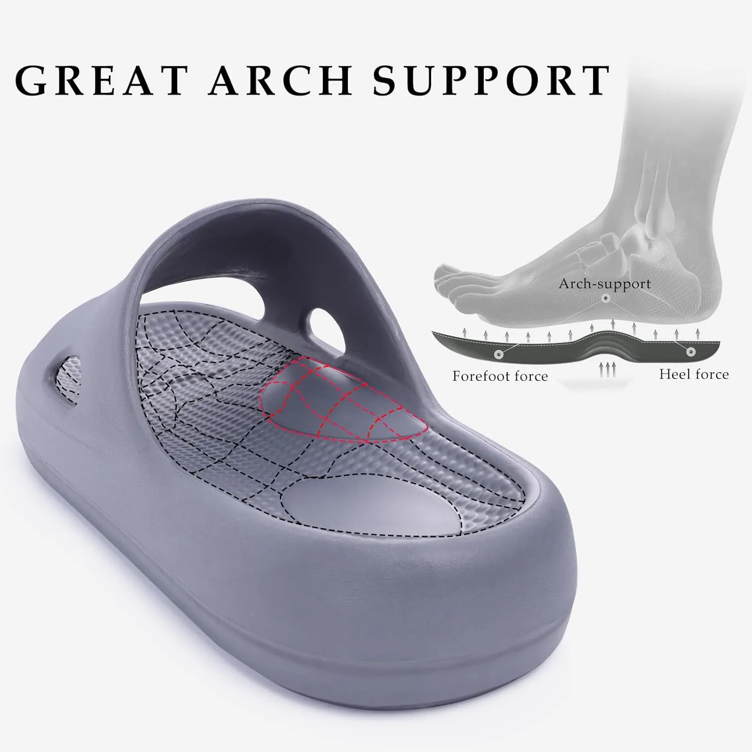 Pillow Slippers for Women and Men Indoor Cloud Sandals EVA Anti-Slip Slides Shoes Cushioned Thick Sole Shower Cloud Slippers Arch Support Men Sandals Super Soft House Pillow Slides