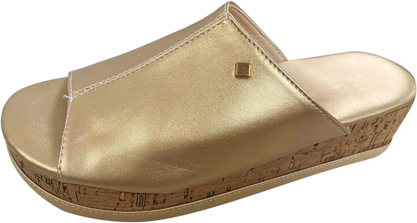 Platform Sandals Women Slip On Espadrille Wedges with Cork Sole and Adjustable Ankle Strap for Summer Casual Looks Orthopedic Sandal Beach Dressy Flip Flops for Wide Toe 2025 Spring