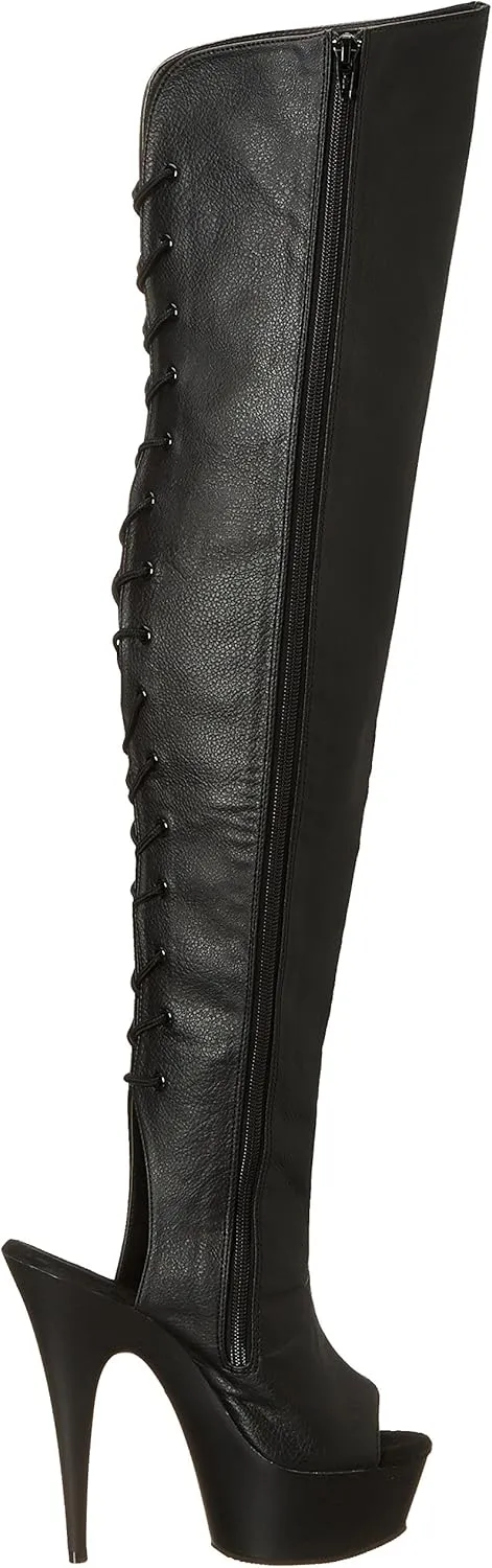 Pleaser Women's Delight-3019 Thigh-high Boots